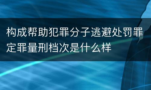 构成帮助犯罪分子逃避处罚罪定罪量刑档次是什么样