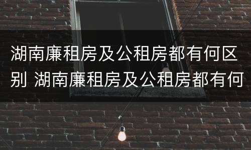 湖南廉租房及公租房都有何区别 湖南廉租房及公租房都有何区别图片