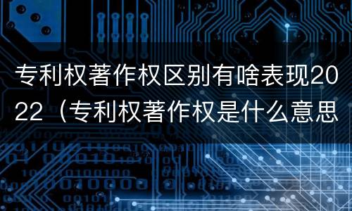 专利权著作权区别有啥表现2022（专利权著作权是什么意思）