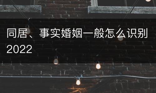 同居、事实婚姻一般怎么识别2022