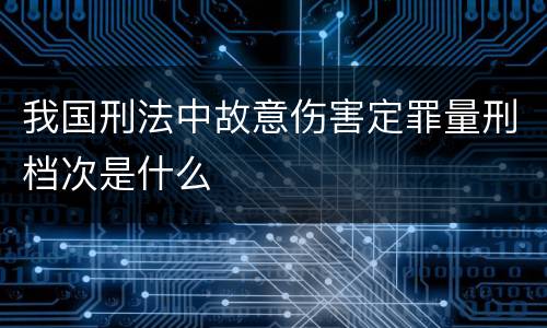 我国刑法中故意伤害定罪量刑档次是什么