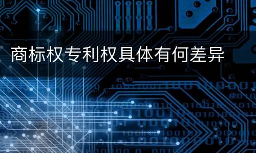 商标权专利权具体有何差异