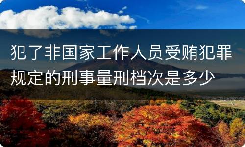 犯了非国家工作人员受贿犯罪规定的刑事量刑档次是多少