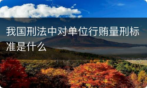 我国刑法中对单位行贿量刑标准是什么