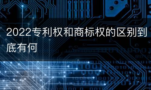2022专利权和商标权的区别到底有何