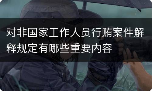 对非国家工作人员行贿案件解释规定有哪些重要内容