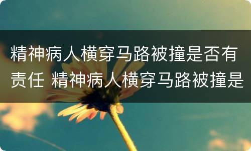 精神病人横穿马路被撞是否有责任 精神病人横穿马路被撞是否有责任呢