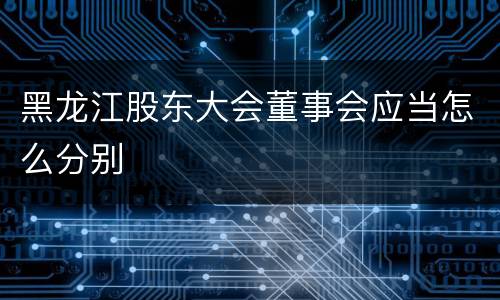 黑龙江股东大会董事会应当怎么分别