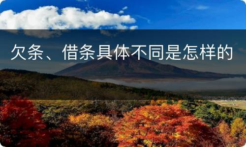 欠条、借条具体不同是怎样的
