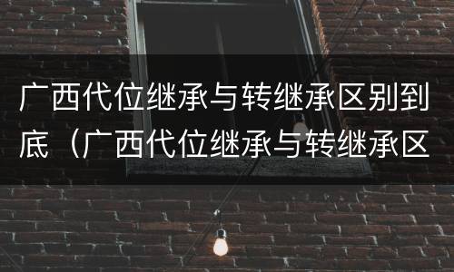 广西代位继承与转继承区别到底（广西代位继承与转继承区别到底是什么）