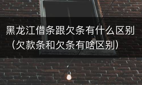 黑龙江借条跟欠条有什么区别（欠款条和欠条有啥区别）