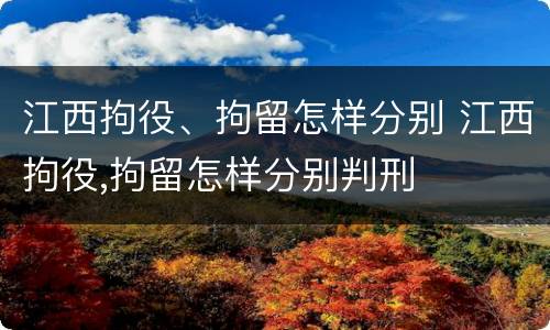 江西拘役、拘留怎样分别 江西拘役,拘留怎样分别判刑