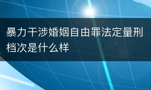 暴力干涉婚姻自由罪法定量刑档次是什么样