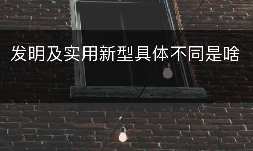 发明及实用新型具体不同是啥