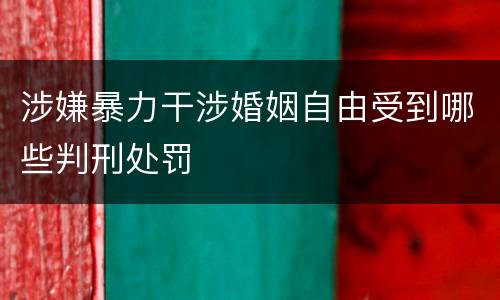 涉嫌暴力干涉婚姻自由受到哪些判刑处罚