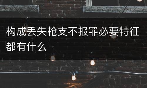 构成丢失枪支不报罪必要特征都有什么