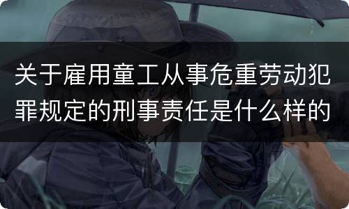 关于雇用童工从事危重劳动犯罪规定的刑事责任是什么样的