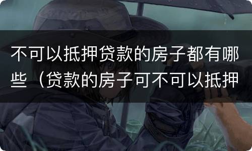 不可以抵押贷款的房子都有哪些（贷款的房子可不可以抵押）