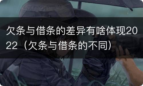 欠条与借条的差异有啥体现2022（欠条与借条的不同）