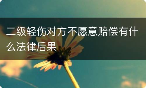 二级轻伤对方不愿意赔偿有什么法律后果