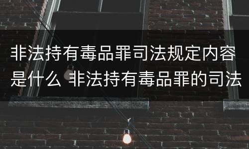 非法持有毒品罪司法规定内容是什么 非法持有毒品罪的司法解释