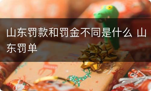 山东罚款和罚金不同是什么 山东罚单
