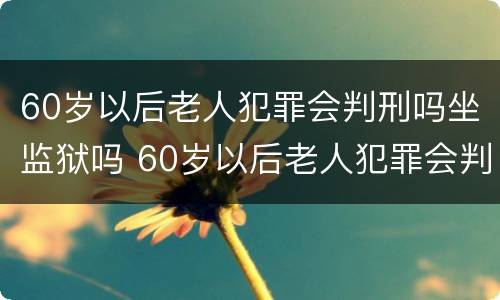 60岁以后老人犯罪会判刑吗坐监狱吗 60岁以后老人犯罪会判刑吗坐监狱吗