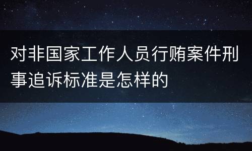 对非国家工作人员行贿案件刑事追诉标准是怎样的
