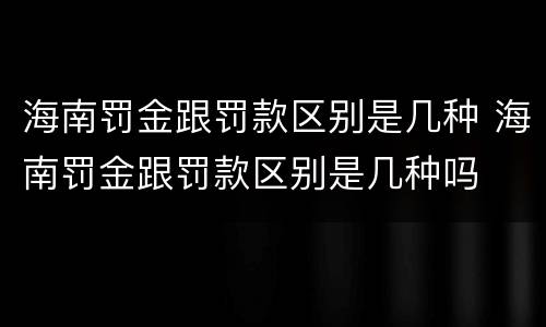 海南罚金跟罚款区别是几种 海南罚金跟罚款区别是几种吗