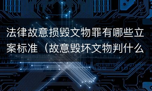 法律故意损毁文物罪有哪些立案标准（故意毁坏文物判什么罪）