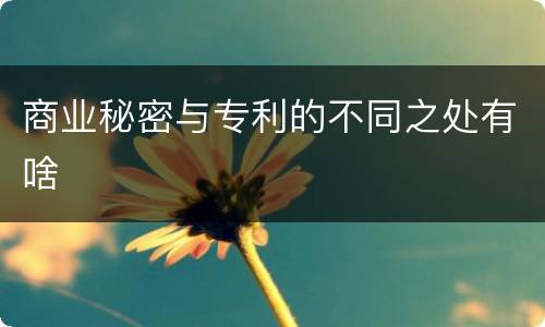 商业秘密与专利的不同之处有啥