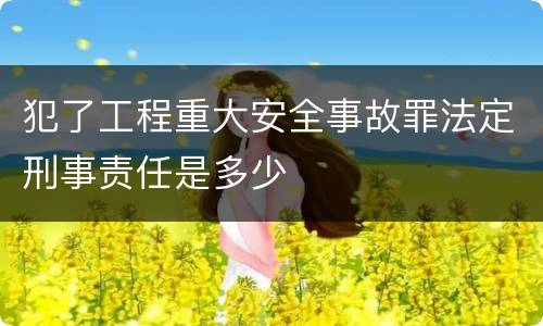 犯了工程重大安全事故罪法定刑事责任是多少