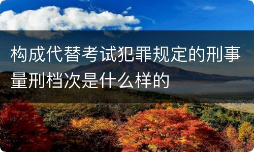 构成代替考试犯罪规定的刑事量刑档次是什么样的