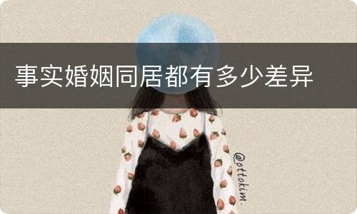 事实婚姻同居都有多少差异