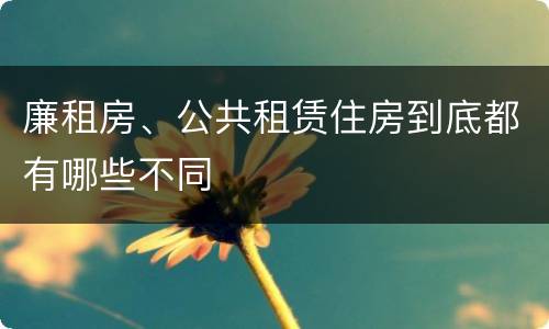 廉租房、公共租赁住房到底都有哪些不同
