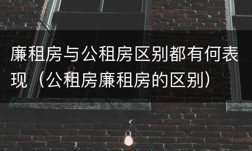 廉租房与公租房区别都有何表现（公租房廉租房的区别）