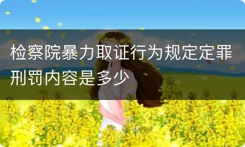 检察院暴力取证行为规定定罪刑罚内容是多少