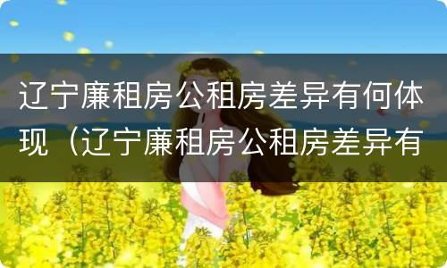 辽宁廉租房公租房差异有何体现（辽宁廉租房公租房差异有何体现问题）