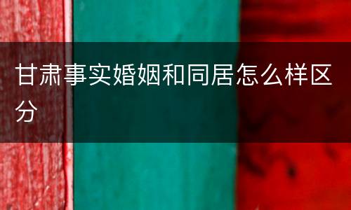 甘肃事实婚姻和同居怎么样区分