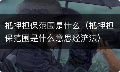抵押担保范围是什么（抵押担保范围是什么意思经济法）
