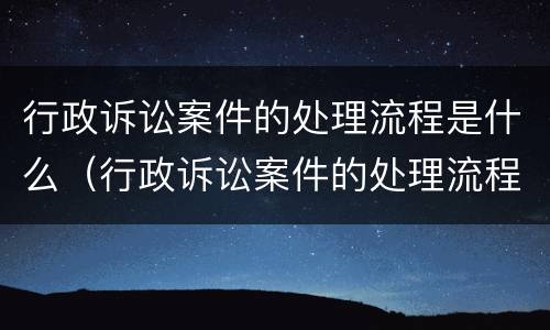 行政诉讼案件的处理流程是什么（行政诉讼案件的处理流程是什么意思）