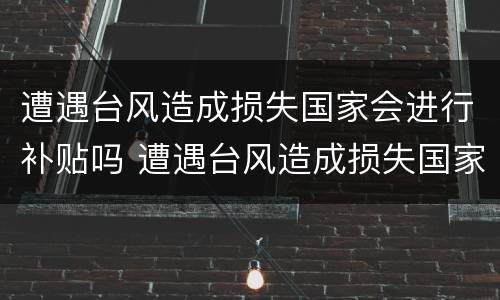 遭遇台风造成损失国家会进行补贴吗 遭遇台风造成损失国家会进行补贴吗知乎