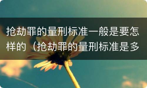 抢劫罪的量刑标准一般是要怎样的（抢劫罪的量刑标准是多少）