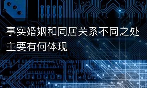 事实婚姻和同居关系不同之处主要有何体现