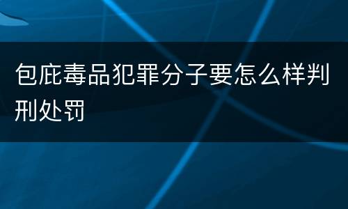 包庇毒品犯罪分子要怎么样判刑处罚