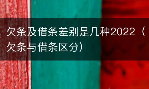 欠条及借条差别是几种2022（欠条与借条区分）