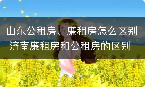 山东公租房、廉租房怎么区别 济南廉租房和公租房的区别