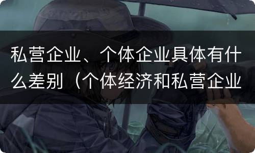 私营企业、个体企业具体有什么差别（个体经济和私营企业的区别）