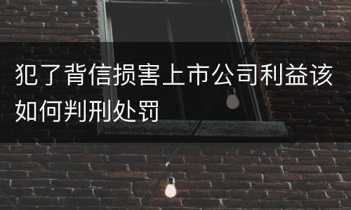 犯了背信损害上市公司利益该如何判刑处罚