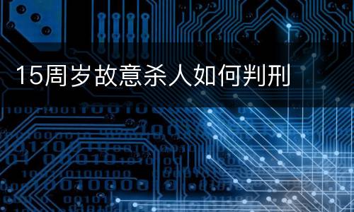 15周岁故意杀人如何判刑